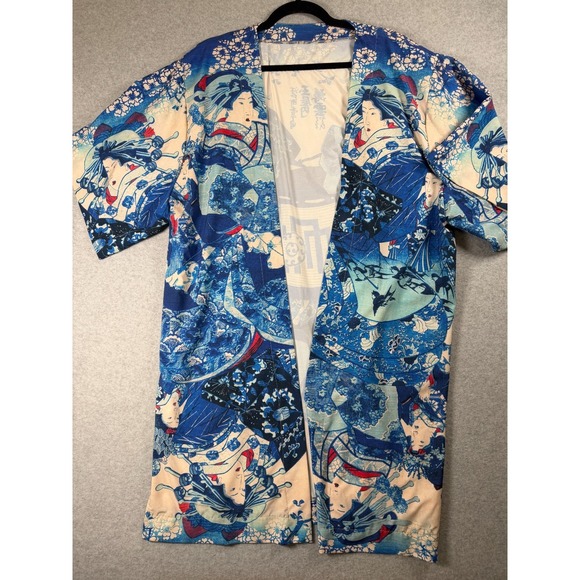 Blackmilk Other - BlackMilk Asian "Woman in Blue"‎ Graphic Print Kimono Robe Size Small SKU 285